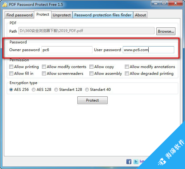 PDF Password Protect Free(PDF文件加密)_3