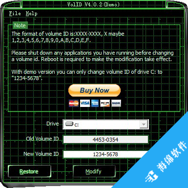 VolID(磁盘序列号修改软件)_1