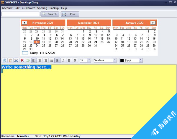 VovSoft Desktop Diary(日记软件)_2