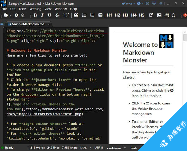 Markdown Monster(代码编辑查看器)_1