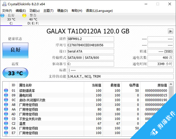 硬盘信息检测工具(CrystalDiskInfo)_1