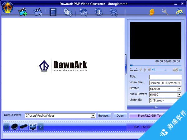 DawnArk PSP Video Converter(PSP视频格式转换器)_1