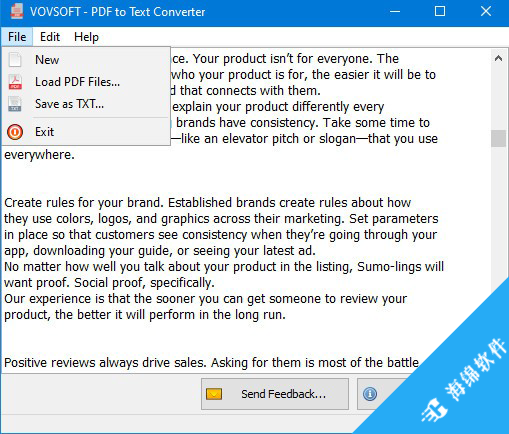 Vovsoft PDF to Text Converter(PDF格式转换工具)_2